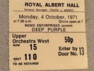 Royal Albert Hall Concert Ticket, Deep Purple, 4 October 1971