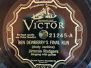 Victor 21245 Jimmie Rodgers BEN DEWBERRY'S FINAL RUN 1927 country 78 rpm E+rare