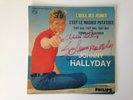 AUTOGRAPHE single Johnny Hallyday L'idole des jeunes - Signé main en 1962 - LOA