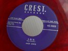 CREST 1033 RED BLACK VINYL ROCKABILLY JACK LEWIS IOU I.O.U. SOMEONE TO LOVE ME