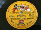 78rpm Disney Silly Symphony: Who Killed Cock Robin pts 1 & 2 EX - HMV BD358