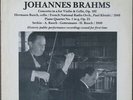 LP Adolf Busch / Johannes Brahms Historic Public Performance Recordings Issued