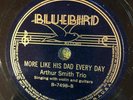 Bluebird 7498 Arthur Smith Trio HENPECKED HUSBAND w Delmore Bros  78rpm  N-