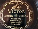 Victor 21757 JIMMIE RODGERS My Old Pal  1928 country 78 rpm E+