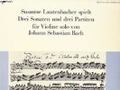 MUSICAPHON STEREO - LAUTENBACHER - BACH SONATA 3 / PARTITA 3 FOR SOLO VIOLIN NM