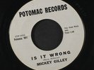 MICKEY GILLEY: Is It Wrong / No Greater Love 45 Rockabilly