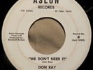 Don Ray & Hobbit We Don't Need It/You Send Me Aslon 45 El Paso Texas Funk Listen