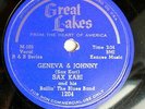 SAX KARI & vocal group doo-wop 78 GENEVA & JOHNNY on Great Lakes b/w HUSH TB1006