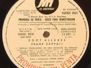FRANK ZAPPA: ZOOT ALLURES, LP, 1977 WHITE LABEL PROMOTIONAL, ARGENTINA