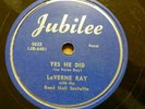ARLEEN TALLEY / LaVERNE RAY 78 YES HE DID / ROCK AND ROLL on VG++ Jubilee TB2151
