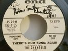 Chantels (AUTOGRAPHED) END 1105 THERE'S OUR SONG AGAIN / RARE PROMO OBO VG-VG+