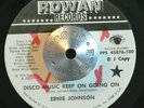 MODERN SOUL 45 - ERNIE JOHNSON - DISCO MUSIC KEEP ON GOING ON Promo M- HEAR