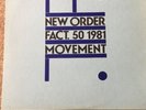 New Order Movement Vinyl LP UK FACT50 B MUSIC 1981