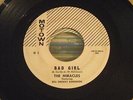 THE MIRACLES bad girl / i love your baby MOTOWN G1 G2 rare SOUL 45 glossy VG+