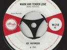 Rare UK SOUL 45 VG++  JOE HAYWOOD - WARM AND TENDER LOVE - Island - Listen