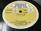 (9) 1920s radio transcription discs 78 rpm jazz/vaudeville FRIENDLY ENEMIES