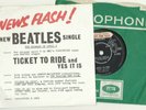 The Beatles Ticket to Ride 1965 Sample + Promo Sales Insert