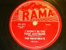 HEARTBEATS doowop 78 I WON'T BE THE FOOL ANYMORE  WEDDING BELLS Rama VG++ RJ 384