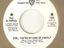 THE OLYMPICS Girl Youre My Kind Of People WARNER BROS PROMO NORTHERN SOUL USA 45