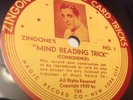 LOUIS ZINGONE MIND READING TRICK/THE MAGIC NAME 78 RPM 1940 (EX)