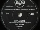 NEIL SEDAKA - NO VACANCY / THE DIARY - 78 RPM - SOUTH AFRICA - EXC+