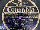 french 78 RPM- EDITH PIAF - la vie en rose - 1946 - colombia france DF 3152
