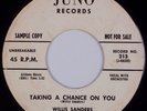 WILLIS SANDERS, EMBERS: Taking a Chance on You US Juno Doo Wop 45 Rare Promo