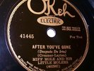 Beautiful Electric OKeh 41445 Miff Mole Molers-After You've Gone (1929)