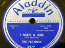 FEATHERS doo-wop 78 I NEED A GIRL Standin Right There on MINT minus Aladdin RJ 5