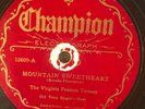 Champion 15609 Red Fox Chasers MOUNTAIN SWEETHEART 78 rpm Country 1928 VV-