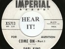 Earl King NORTHERN SOUL 45 (Imperial 5713 PROMO) Come On - Part 1 & 2