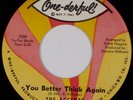 THE ACCENTS: You Better Think Again US One-Derful  Northern Soul Orig 45 NM Hear
