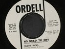 TRAVIS RICKS: No Need To Cry / Little Girl Don't You Cry 45 (dj) Soul