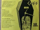 Crisis No Town Hall Holocaust PC1984 7” Vinyl Punk Rock Record 1978 1st Press