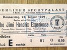 JIMI HENDRIX . Vintage TICKET  Berlin 1969 Led Zeppelin Pink Floyd Kieser Poster