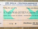 QUEEN . a night with TICKET Berlin 1978 Led Zeppelin LP Jimi Hendrix Pink Floyd