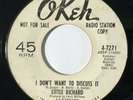 LITTLE RICHARD I Don't Want to Discuss It Okeh Northern Soul Promo 45 HEAR