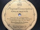 78 RPM  JAZZ  Victor Program Transcription L-16000: Wayne King - Fox Trots  1931