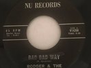 Rare ROCKABILLY 45 Bad Bad Way by RODGER & TEMPESTS 1962 Nu Records V14268 HEAR