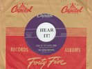 Louvin Brothers ROCKABILLY BOPPER 45 (Capitol 3523) Cash On The Barrel Head VG++