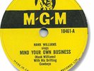 HANK WILLIAMS Country Bopper 78 RPM Record. Mind Your Own Business. M-