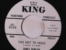JAMES DUNCAN: Too Hot To Hold / Out Of Sight 45 Hear  (dj) Soul