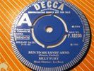 BILLY FURY   RUN TO MY LOVIN ARMS   7in DEMO DECCA RECORDS  1965