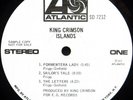 King Crimson Islands Original White Label Promo LP