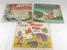 L/O 3 Disney Vinyl Record Albums Winnie the Pooh Rescuers Pinocchio