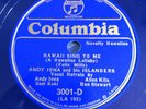 ANDY IONA ISLANDERS Hawaii Sing To Me Columbia Blue Wax 78 3001-D E+ cond. 1934