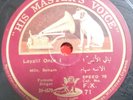 arabic egypt 78 RPM- mlle. seham- layalil once 1 & 2 - HMV UK - female vocal