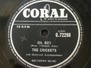 THE CRICKETS Oh Boy / Not Fade Away CORAL 1957 Q.72298 SHELLAC 10” 78RPM