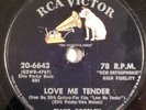 ELVIS PRESLEY 78 RPM Love Me Tender Anyway You Want Me RCA HEAR