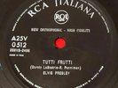 ELVIS PRESLEY (78 RPM - ITALY)  A25V 0512 - TUTTI FRUTTI  (RARE LOGO  RCA) 1956